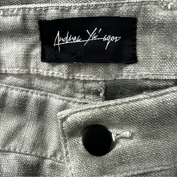 Andrea Ya'Aqov Men's Green Cotton Button Front Pants Size 30 - Picture 8 of 12